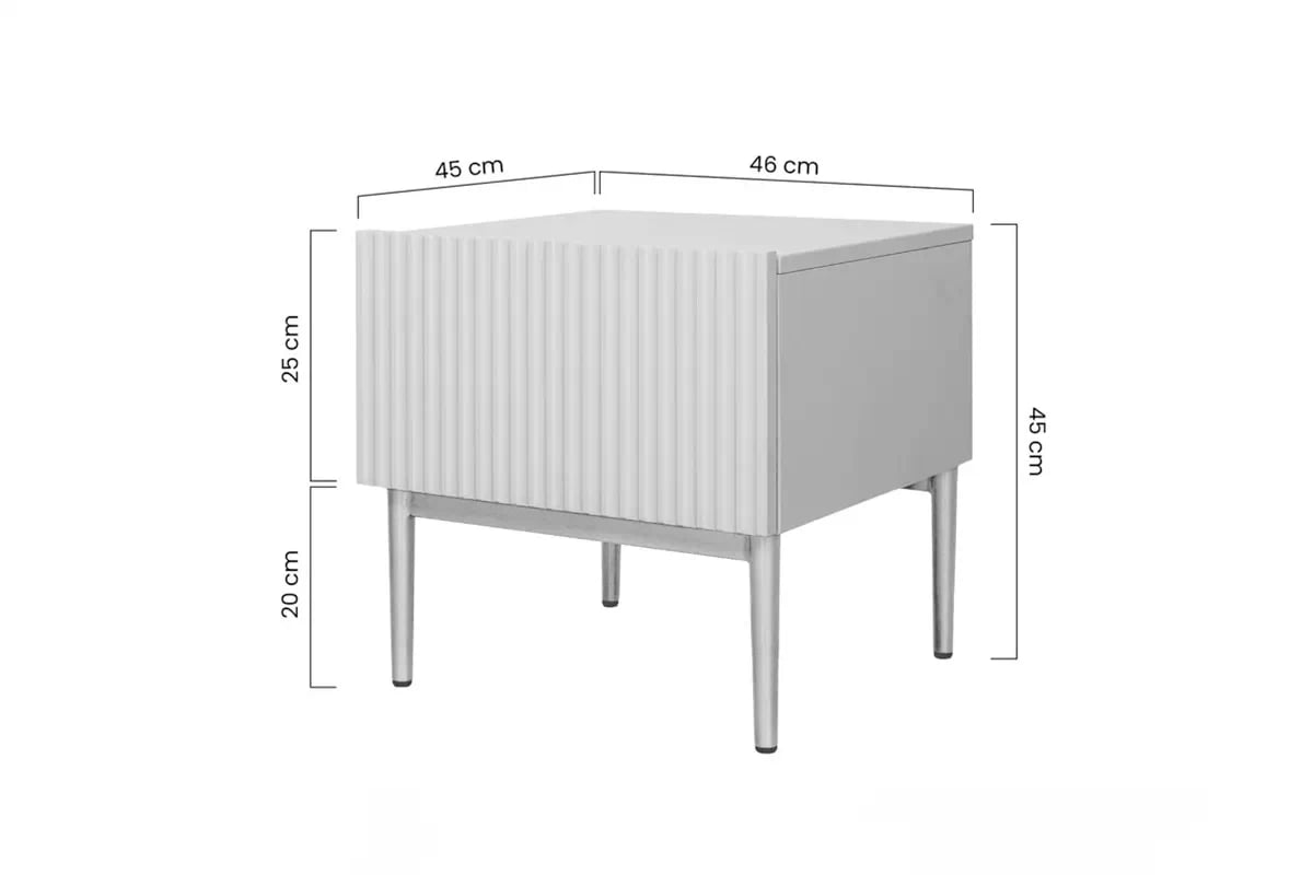 Sada nočních stolků Nicole 46 cm - kašmír / černé nožky Komplet szafek nocnych Nicole 46 cm - kašmír / černá nozki