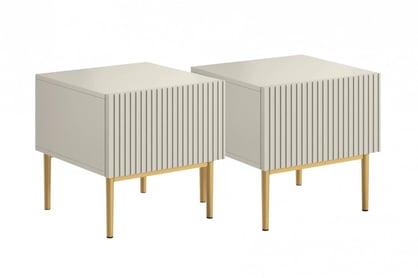 Sada nočných stolíkov Nicole 2 ks - kašmírová / zlatá