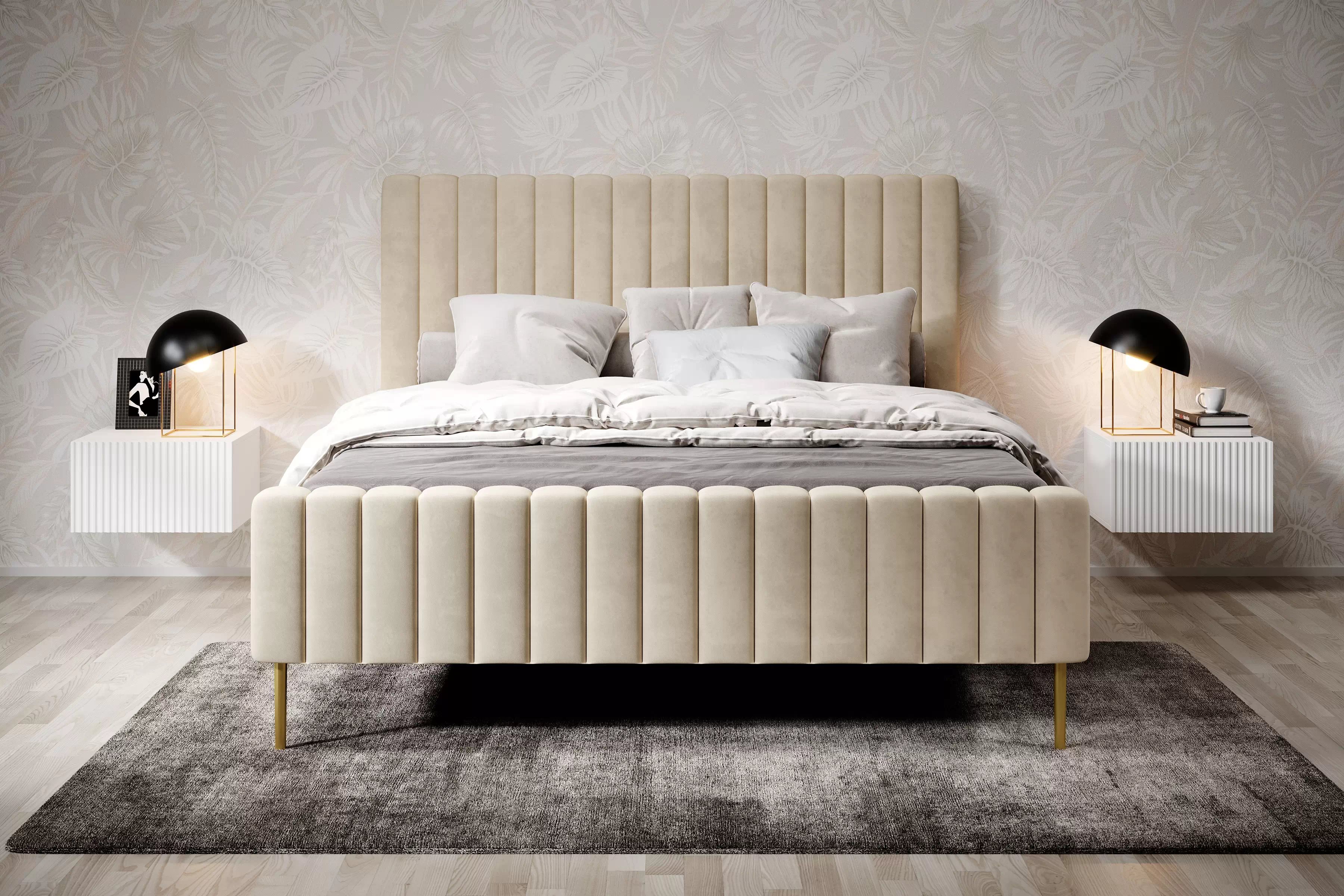 Súprava závesných nočných stolíkov Nicole 46 cm - biela Komplet szafek nocnych Nicole 46 cm wiszacych - Biely