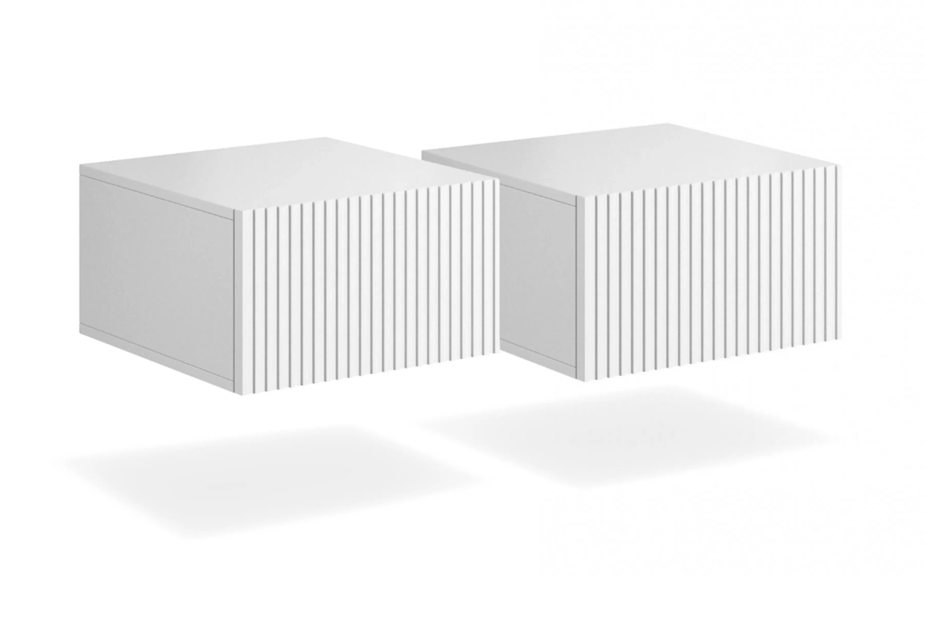 Súprava závesných nočných stolíkov Nicole 46 cm - biela Komplet szafek nocnych Nicole 46 cm wiszacych - Biely