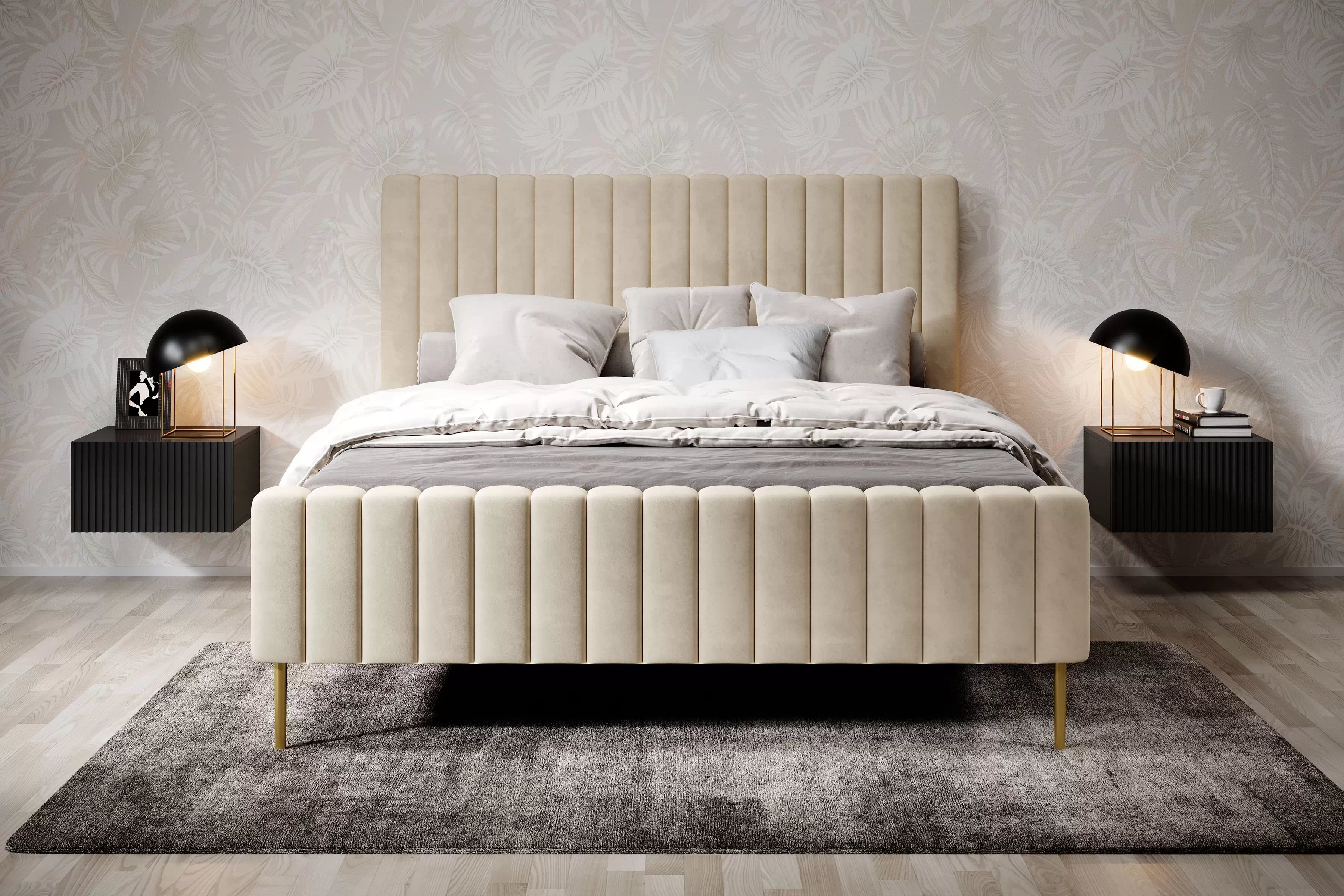 Sada závesných nočných stolíkov Nicole 46 cm - čierna Komplet szafek nocnych Nicole 46 cm wiszacych - Čierny