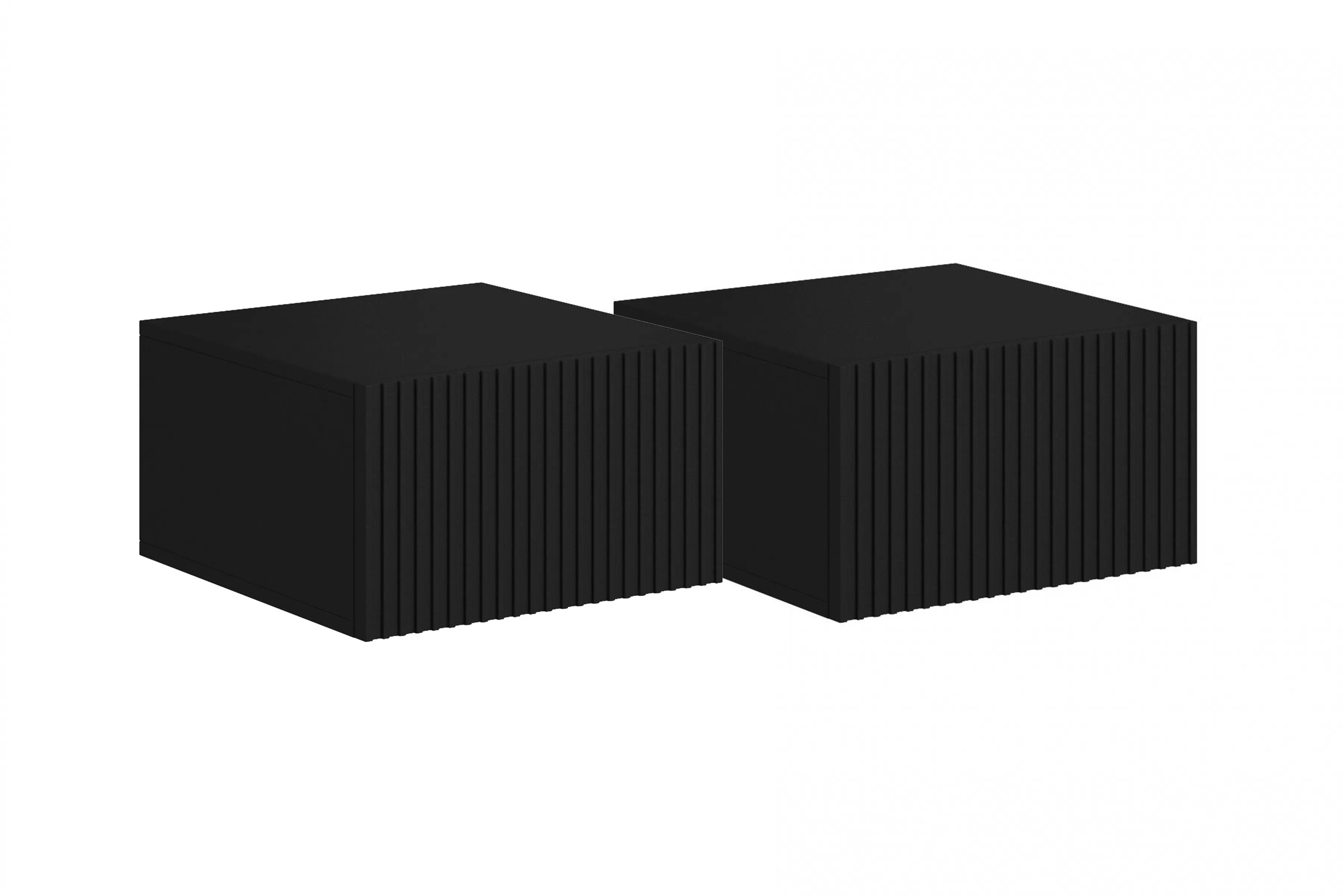 Sada závesných nočných stolíkov Nicole 46 cm - čierna Komplet szafek nocnych Nicole 46 cm wiszacych - Čierny