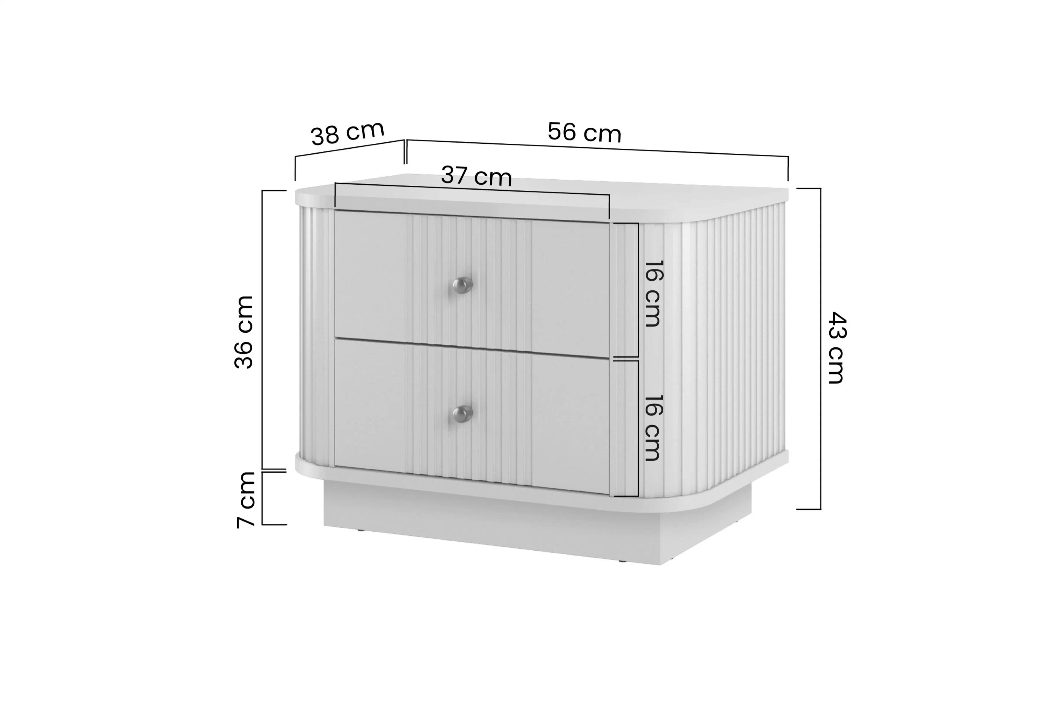 Sada nočných stolíkov Vespera 56 cm na sokli - čierna / zlatá Komplet szafek nocnych Vesper 56 cm - Čierny / zlote úchyty