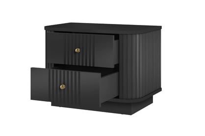 Komplet szafek nocnych Vesper 56 cm - Čierny / zlote úchyty Komplet szafek nocnych Vesper 56 cm - Čierny / zlote úchyty