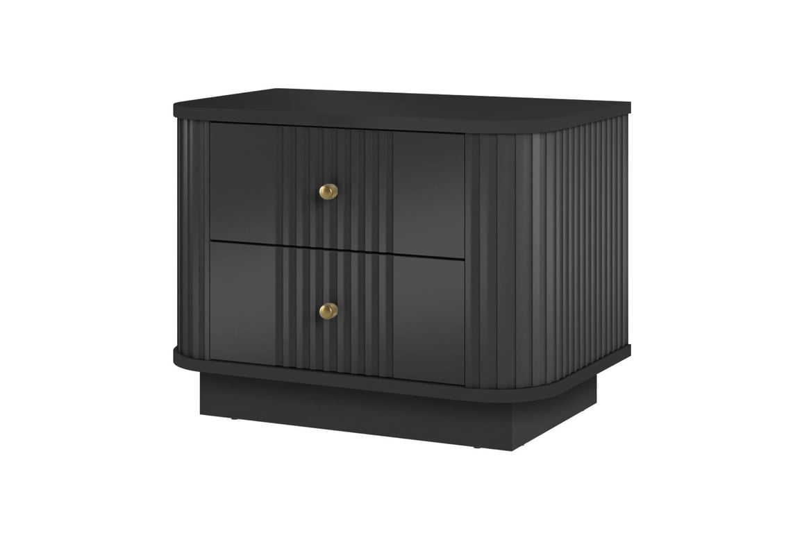 Komplet szafek nocnych Vesper 56 cm - Čierny / zlote úchyty Komplet szafek nocnych Vesper 56 cm - Čierny / zlote úchyty