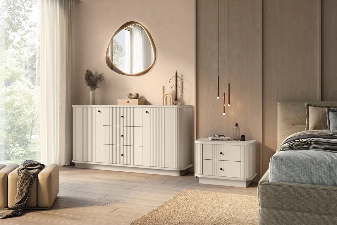Komplet szafek nocnych Vesper 56 cm - kašmír / čierny úchyty Komplet szafek nocnych Vesper 56 cm - kašmír / čierny úchyty