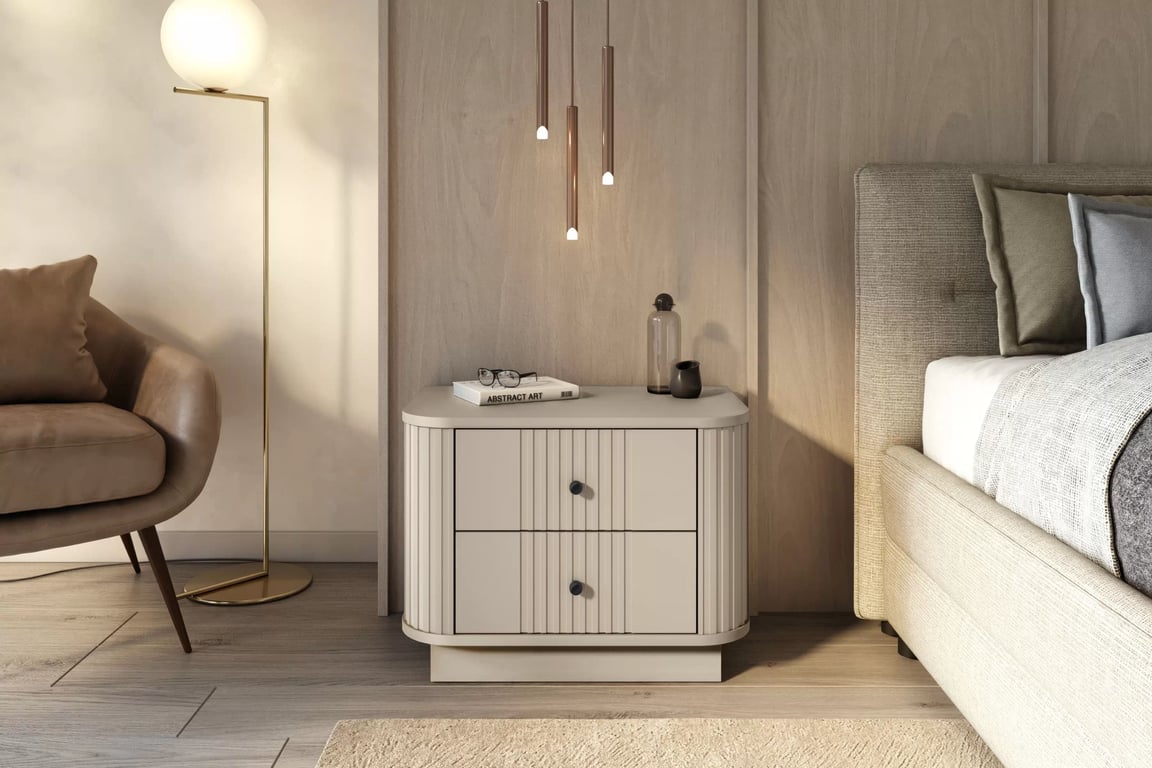 Komplet szafek nocnych Vesper 56 cm - kašmír / čierny úchyty Komplet szafek nocnych Vesper 56 cm - kašmír / čierny úchyty
