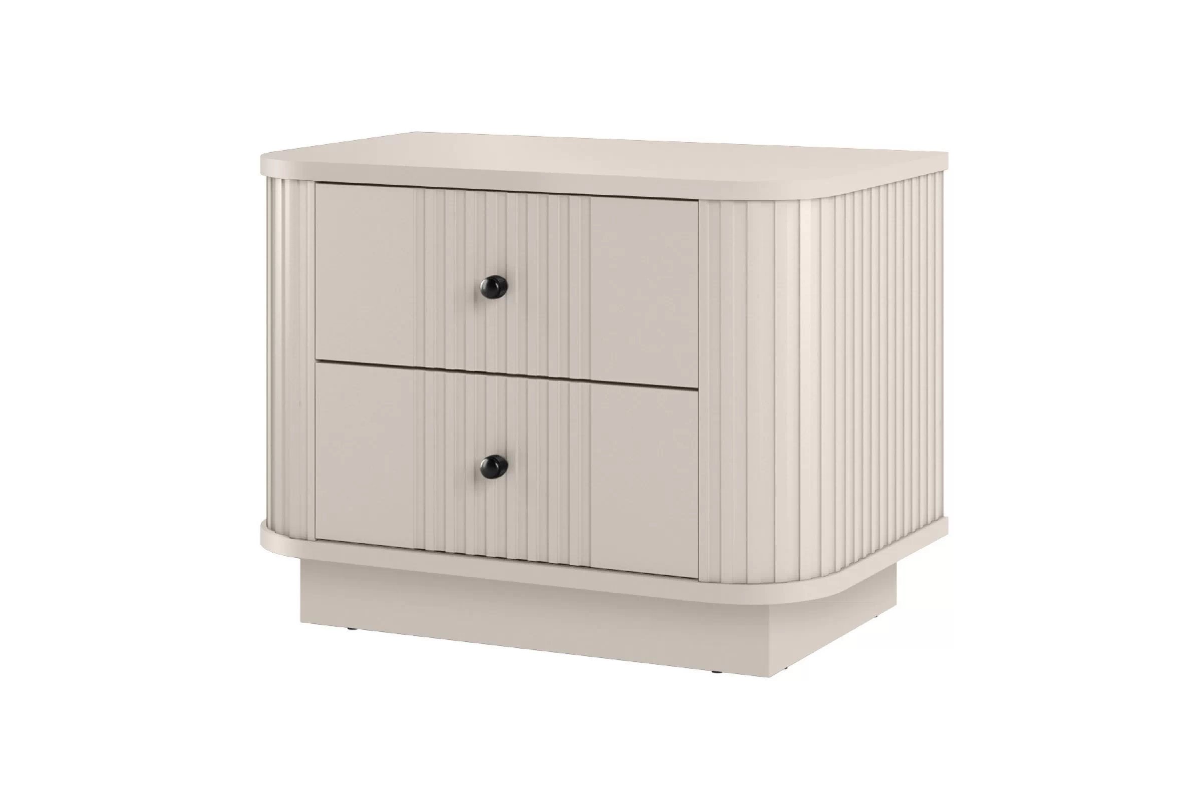 Sada nočných stolíkov Vespera 56 cm na sokli - kašmírová / čierna Komplet szafek nocnych Vesper 56 cm - kašmír / čierny úchyty