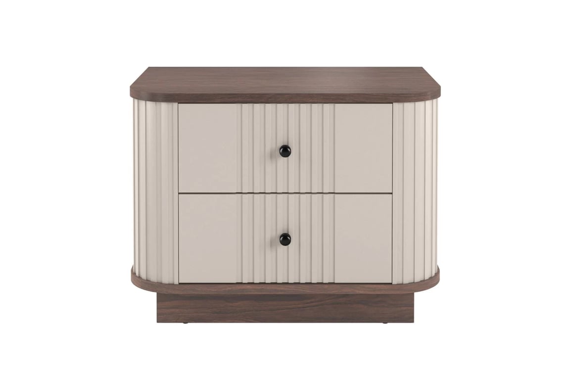 Komplet szafek nocnych Vesper 56 cm - kašmír / Orech / čierny úchyty Komplet szafek nocnych Vesper 56 cm - kašmír / Orech / čierny úchyty