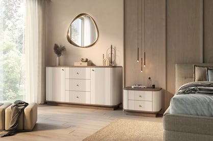 Komplet szafek nocnych Vesper 56 cm - kašmír / Orech / zlote úchyty Komplet szafek nocnych Vesper 56 cm - kašmír / Orech / zlote úchyty