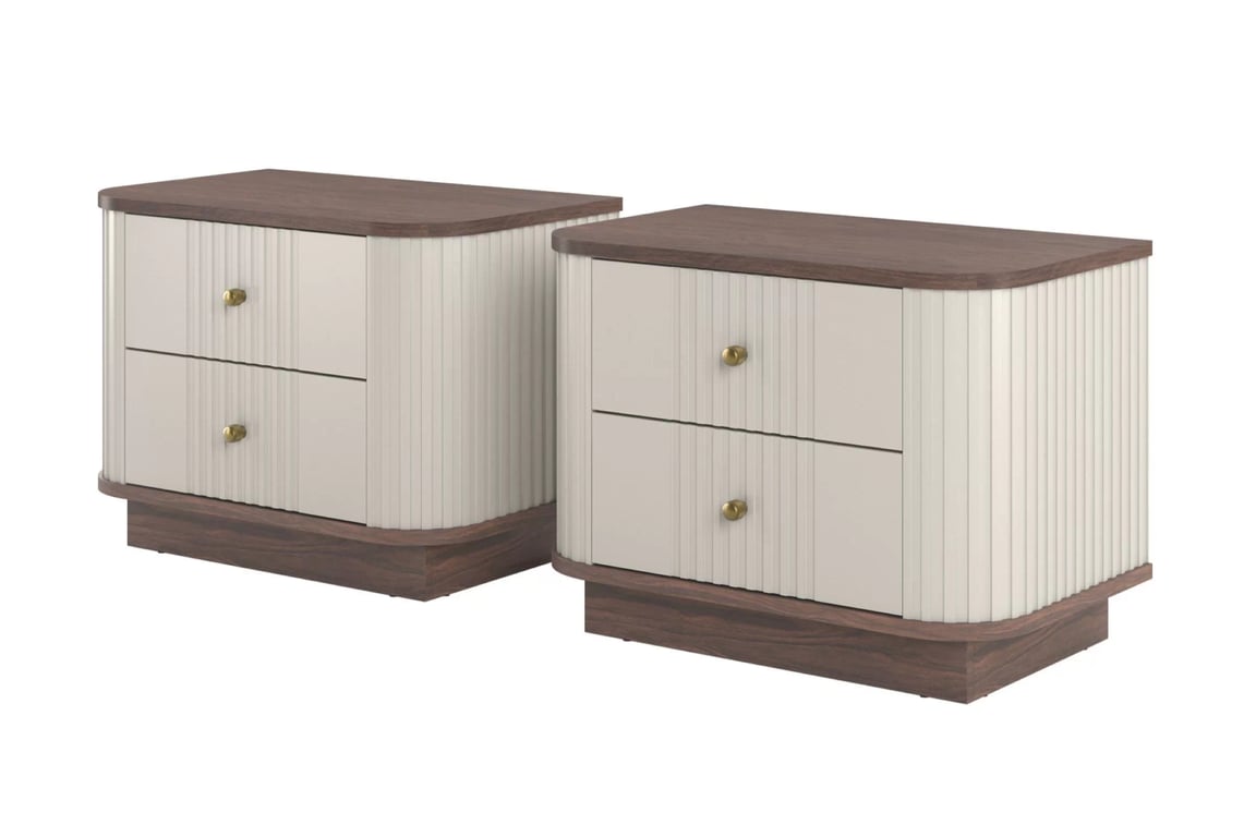 Komplet szafek nocnych Vesper 56 cm - kašmír / Orech / zlote úchyty Komplet szafek nocnych Vesper 56 cm - kašmír / Orech / zlote úchyty
