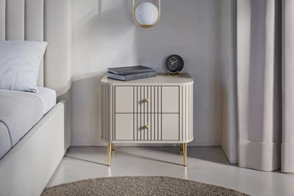 Nočné stolíky Vespera 56 cm - 2 ks - kašmírová / zlatá Komplet szafek nocnych Vesper 56 cm - kašmír / zlote nožičky