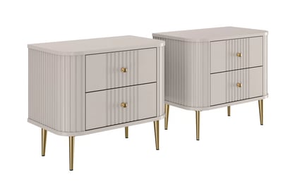 Set nočních stolků Vesper 56 cm - kašmírová / zlaté nohy
