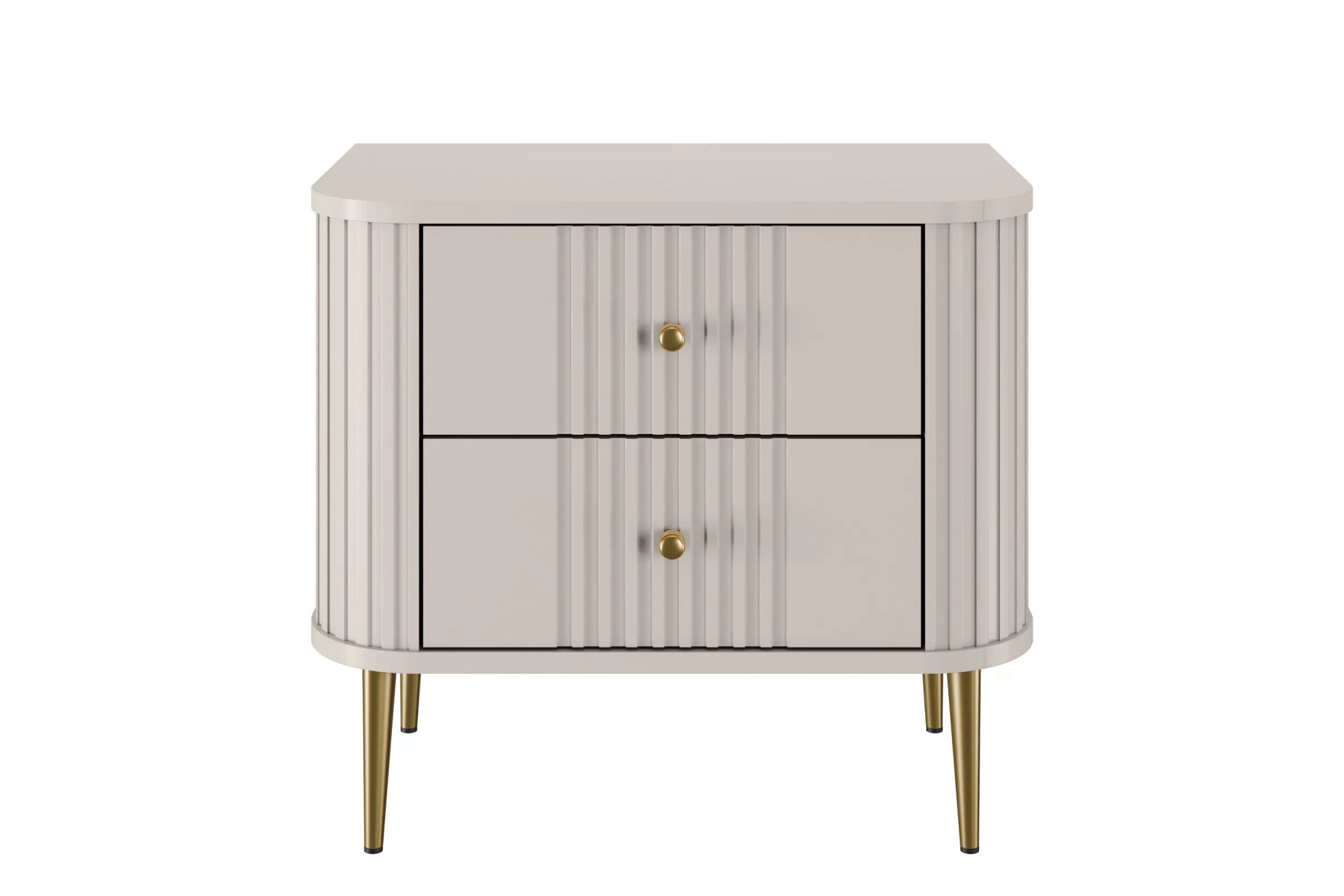 Nočné stolíky Vespera 56 cm - 2 ks - kašmírová / zlatá Komplet szafek nocnych Vesper 56 cm - kašmír / zlote nožičky