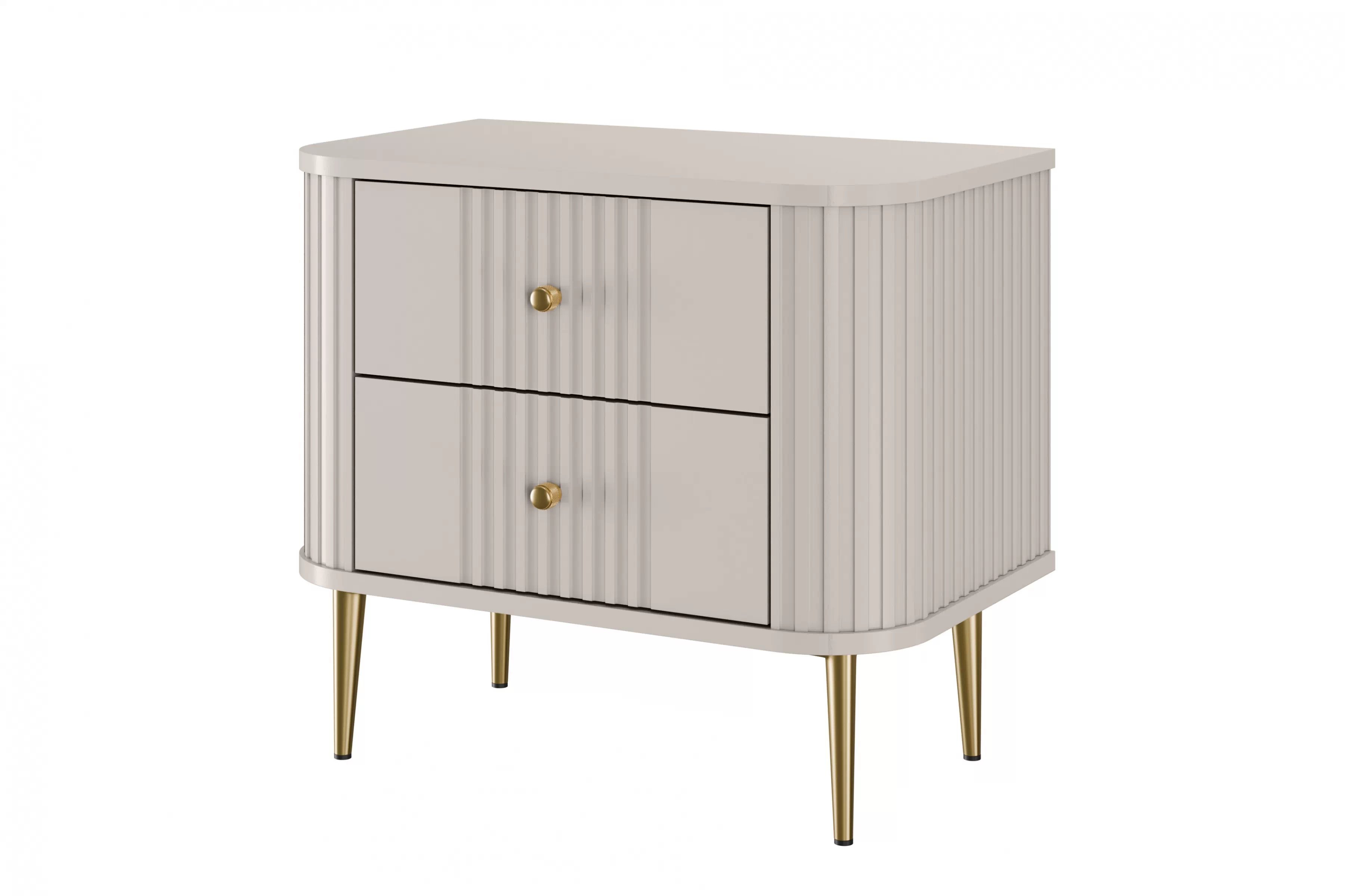 Nočné stolíky Vespera 56 cm - 2 ks - kašmírová / zlatá Komplet szafek nocnych Vesper 56 cm - kašmír / zlote nožičky