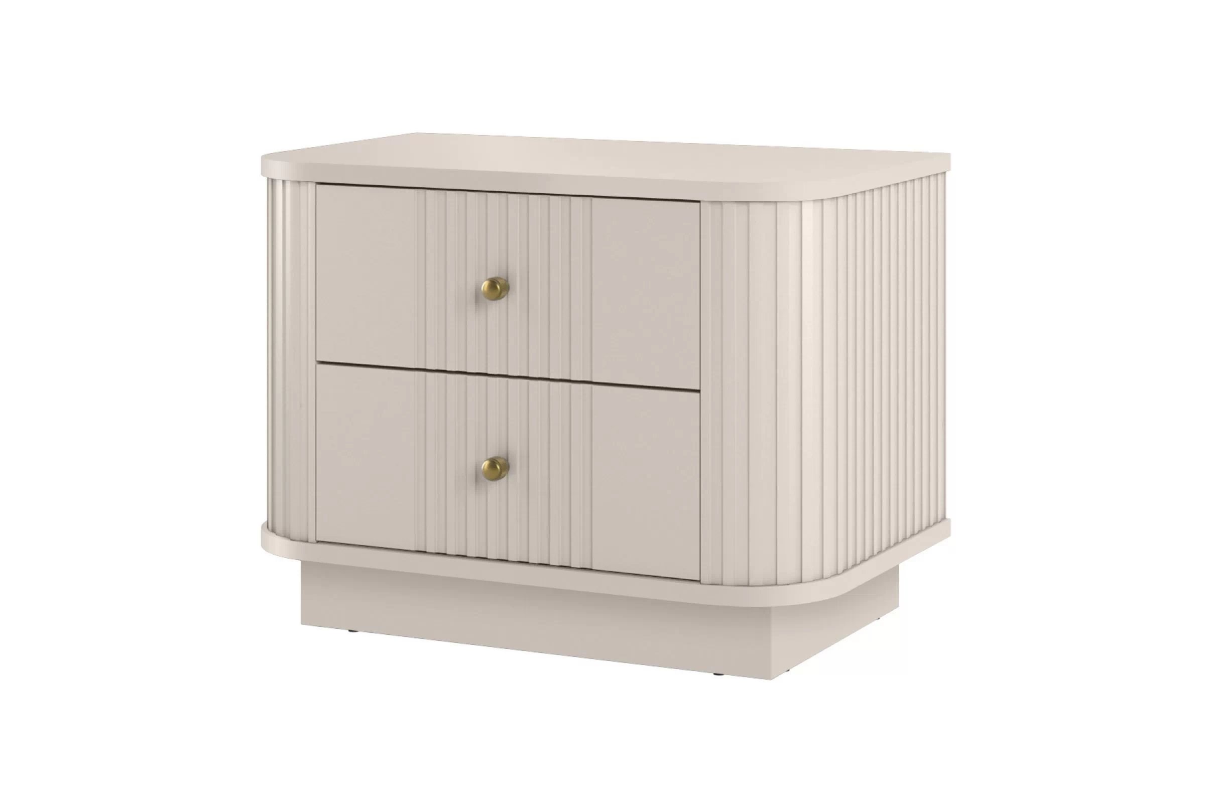 Sada nočných stolíkov Vespera 56 cm na sokli - kašmírová / zlatá Komplet szafek nocnych Vesper 56 cm - kašmír / zlote úchyty