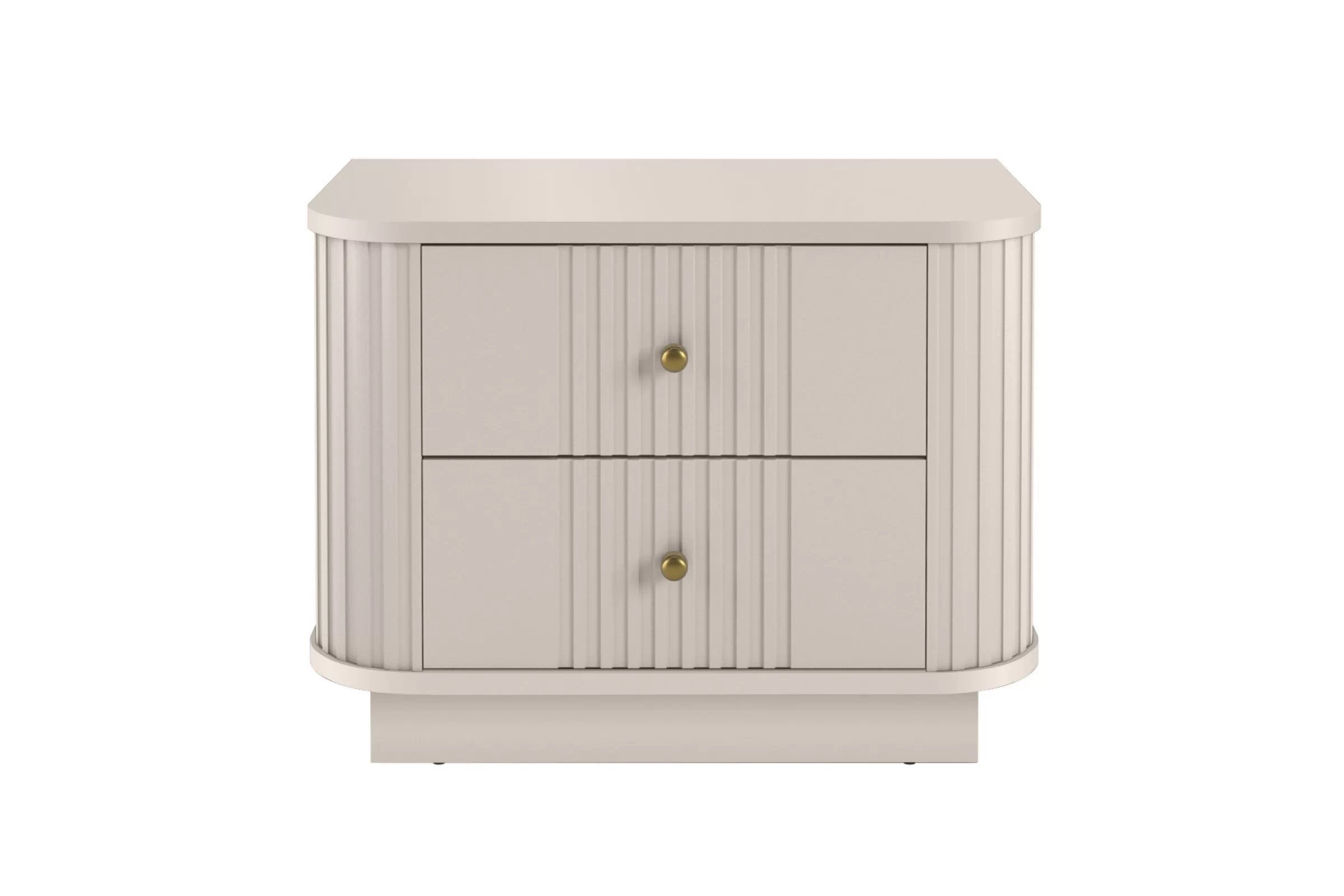 Sada nočných stolíkov Vespera 56 cm na sokli - kašmírová / zlatá Komplet szafek nocnych Vesper 56 cm - kašmír / zlote úchyty