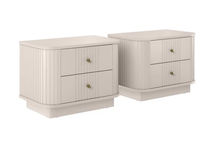 Sada nočných stolíkov Vespera 56 cm na sokli - kašmírová / zlatá