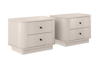 Sada nočných stolíkov Vespera 56 cm na sokli - kašmírová / čierna