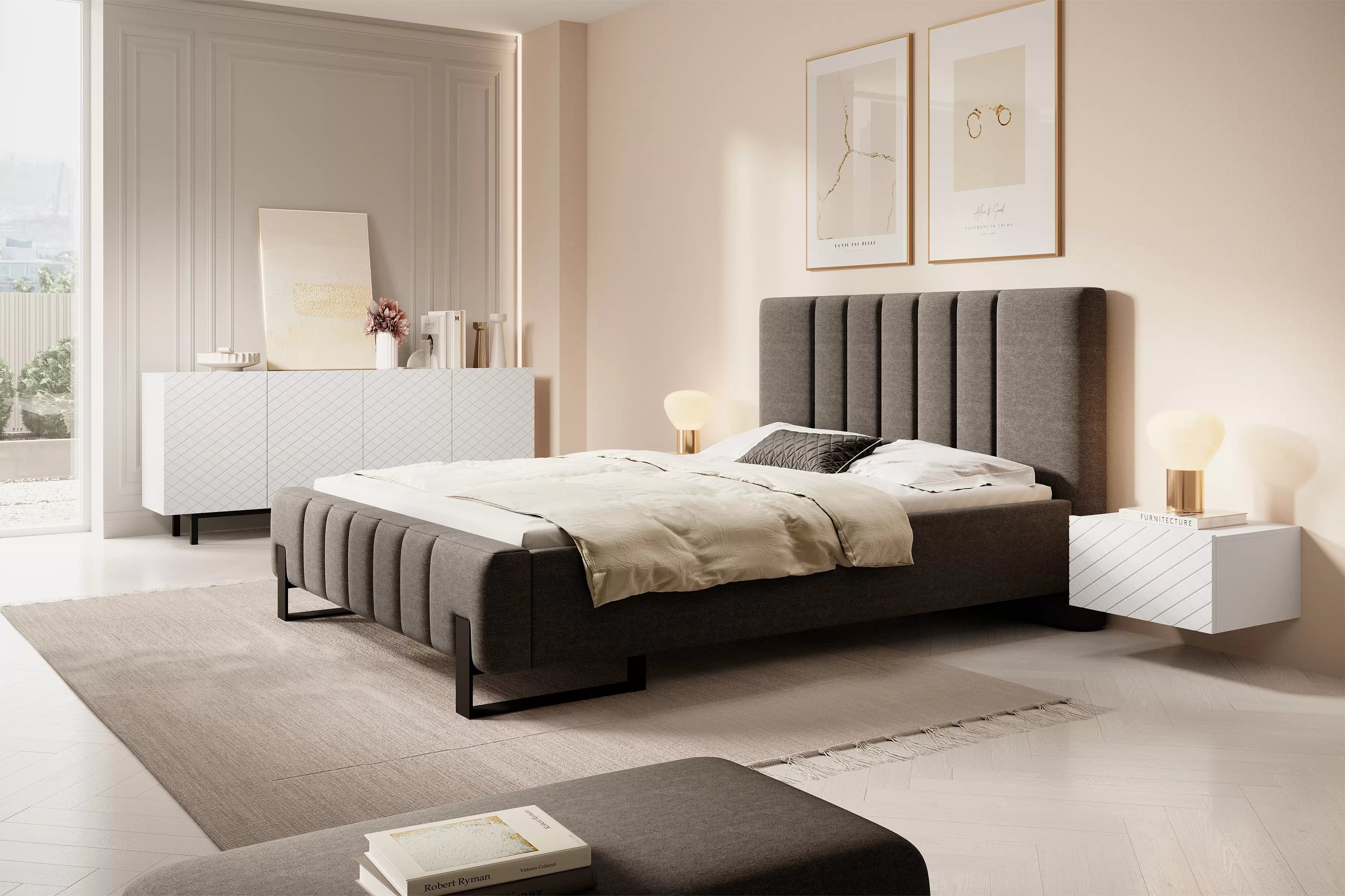 Sada závěsných nočních stolků Scalia 50 1SZ - 2 ks - bílý mat Komplet Noční stolek závěsná Scalia 50 1SZ 2 ks - bílý mat