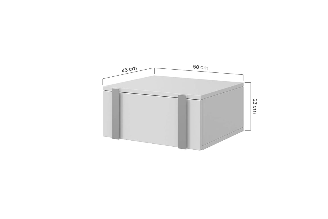 Komplet Nočný Stolík závesná Verica 2 ks. - Čierny beton / čierny úchyty - Limitovaná ponuka Komplet Nočný Stolík závesná Verica 2 ks. - Čierny beton / čierny úchyty