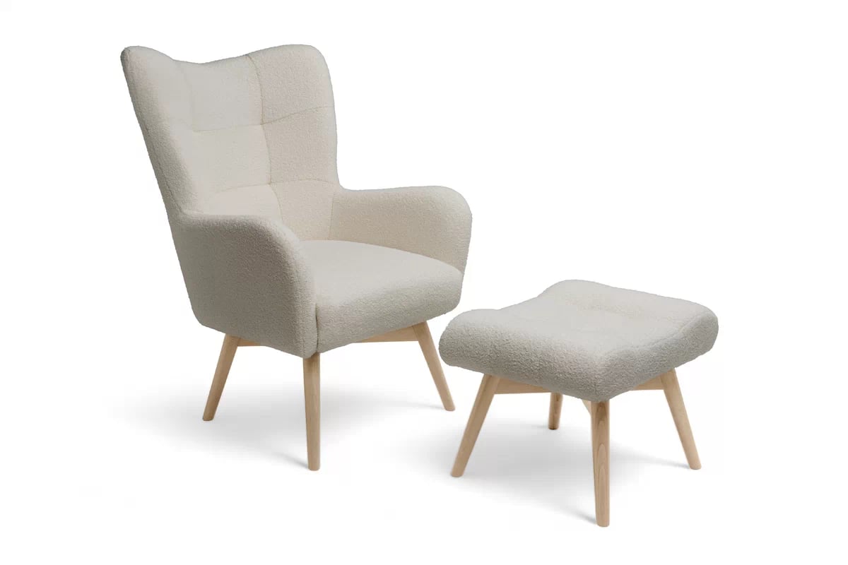 Skandinávský komplet Nordic - křeslo s podnožkou Komplet Ušák skandynawski Nordic - Křeslo z podnozkiem 