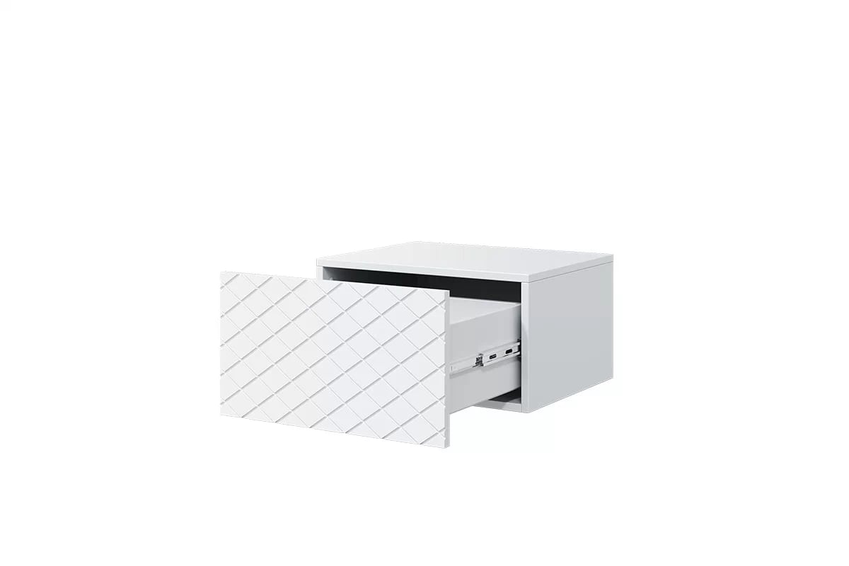 Sada závěsných nočních stolků Scalia 50 1SZ - 2 ks - bílý mat funkční zásuvka