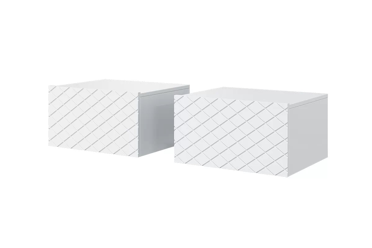 Sada závěsných nočních stolků Scalia 50 1SZ - 2 ks - bílý mat zestaw dwóch białych szafek nocnych